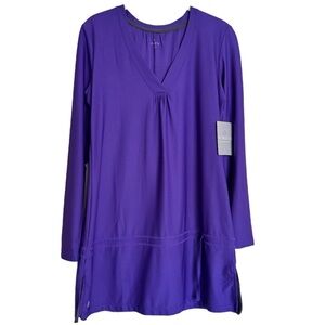 Athleta Wick It Wader Swim Cover Up UPF 50+ L/S Outdoor Tunic Purple Size S NEW
